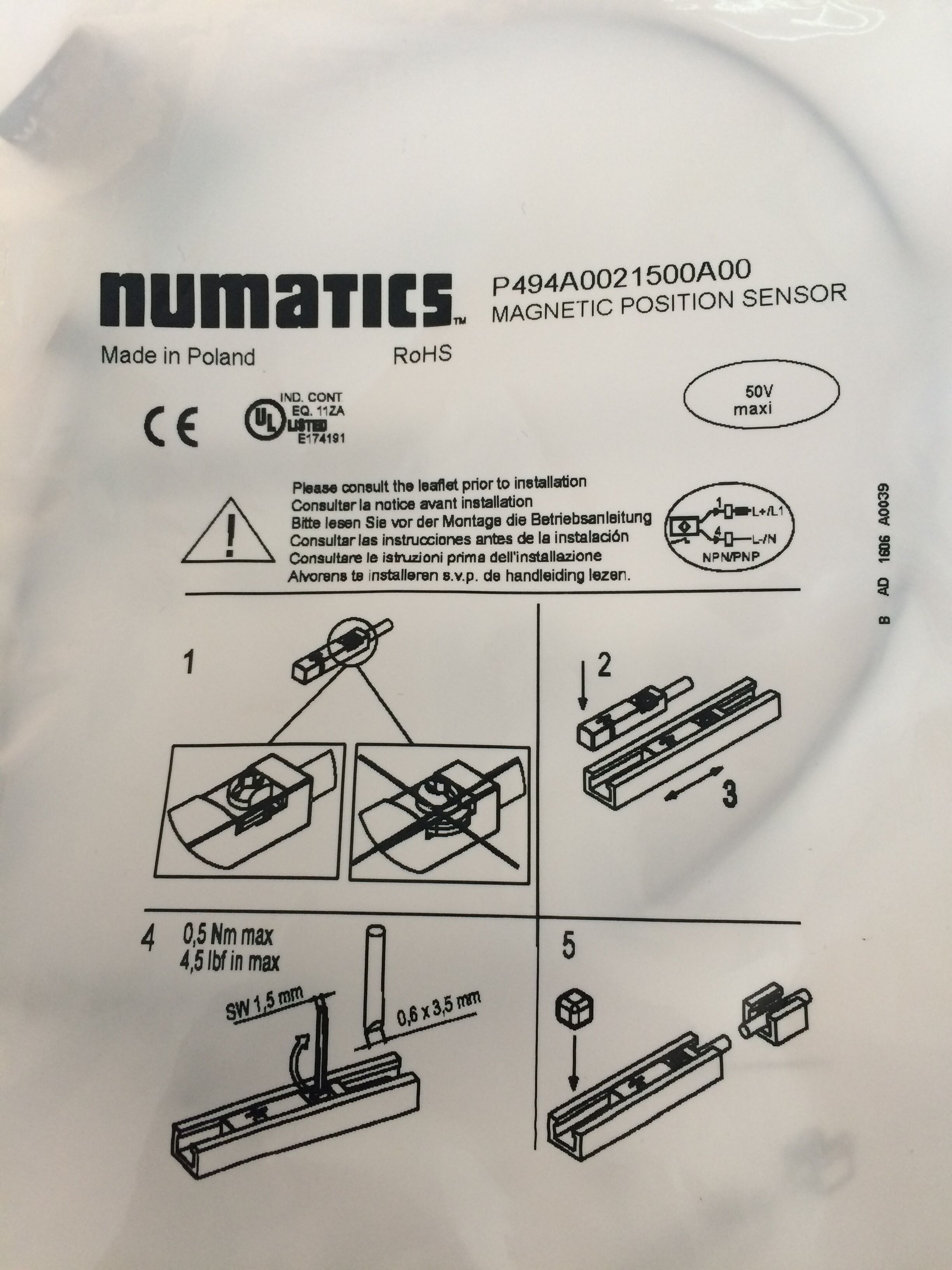 NUMATICS  P494A0012200A00 傳感器