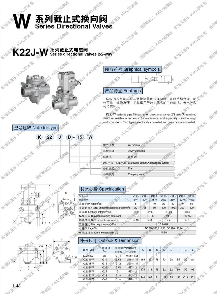 烏海K23JD-8TBW,截止式換向閥,現(xiàn)貨供應(yīng)