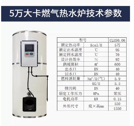 5萬(wàn)大卡  燃油 燃?xì)?熱水鍋爐 內(nèi)置節(jié)能器  冷凝式