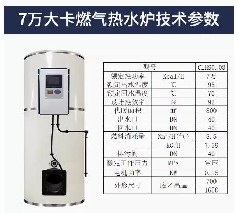 7萬(wàn)大卡燃油 燃?xì)?熱水鍋爐地暖 電加熱 暖氣內(nèi)置  節(jié)能器 冷凝式 節(jié)能式