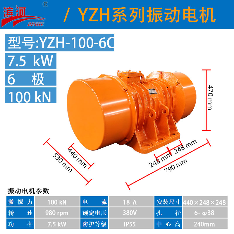 設(shè)備YZH-100-6C濱河三相異步振動(dòng)電機(jī)