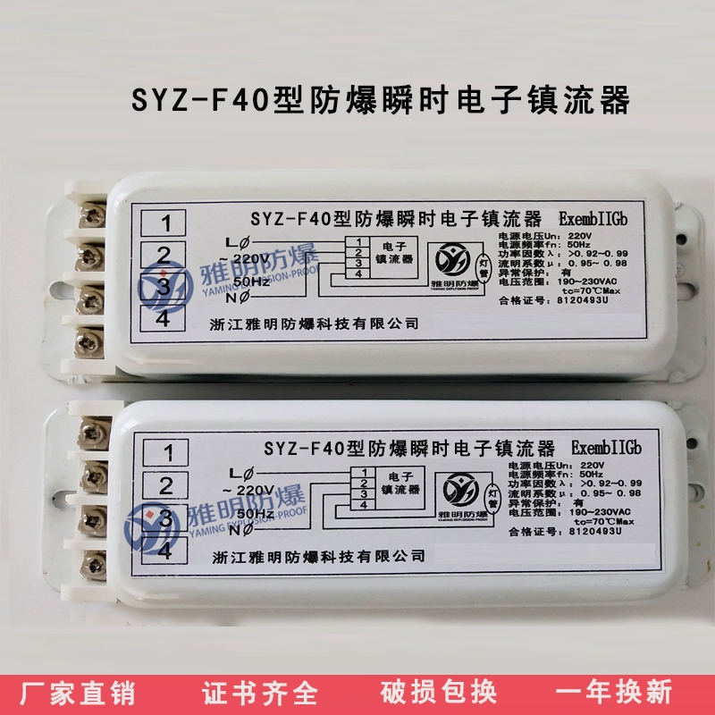 SYZ防爆瞬時鎮(zhèn)流器 SYZ-F40防爆電感鎮(zhèn)流器