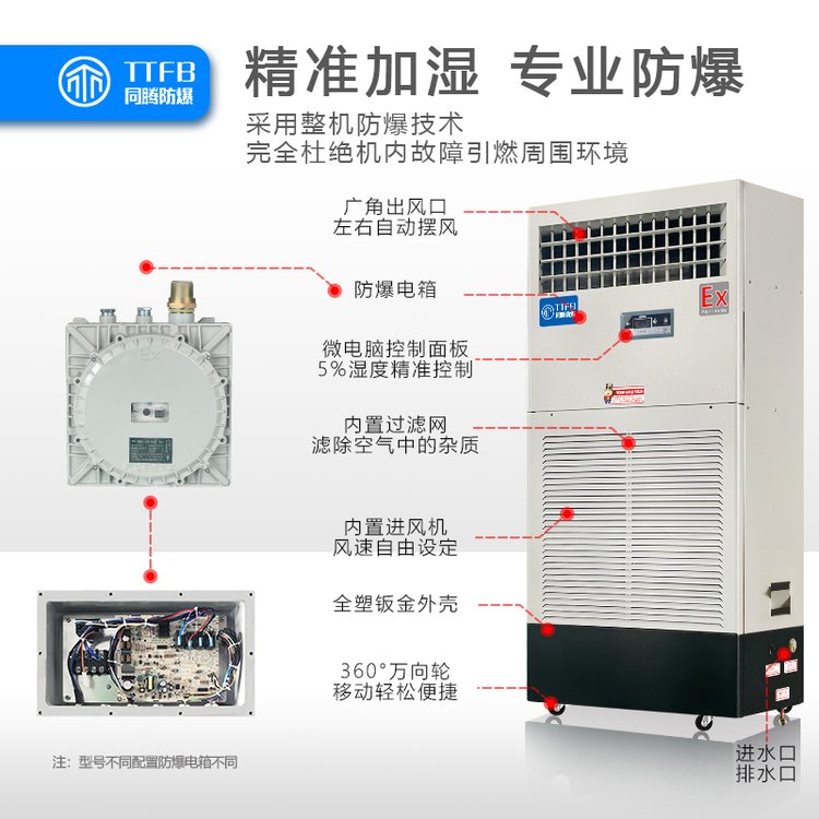 化工車間易燃易爆場(chǎng)所濕膜型防爆加濕機(jī)BJS-6