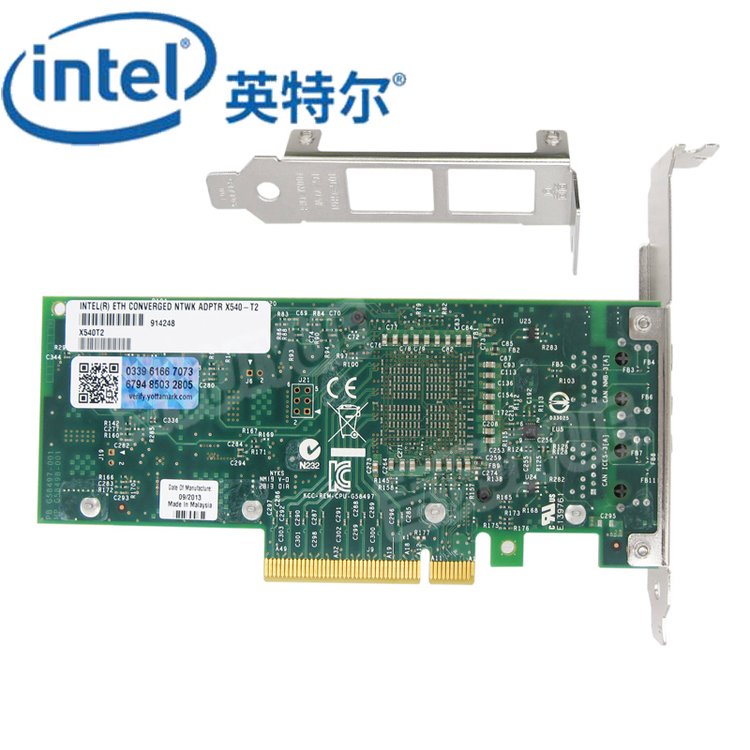 Intel網(wǎng)卡X540T2萬(wàn)兆雙口10GB服務(wù)器電口PCIeX8原裝