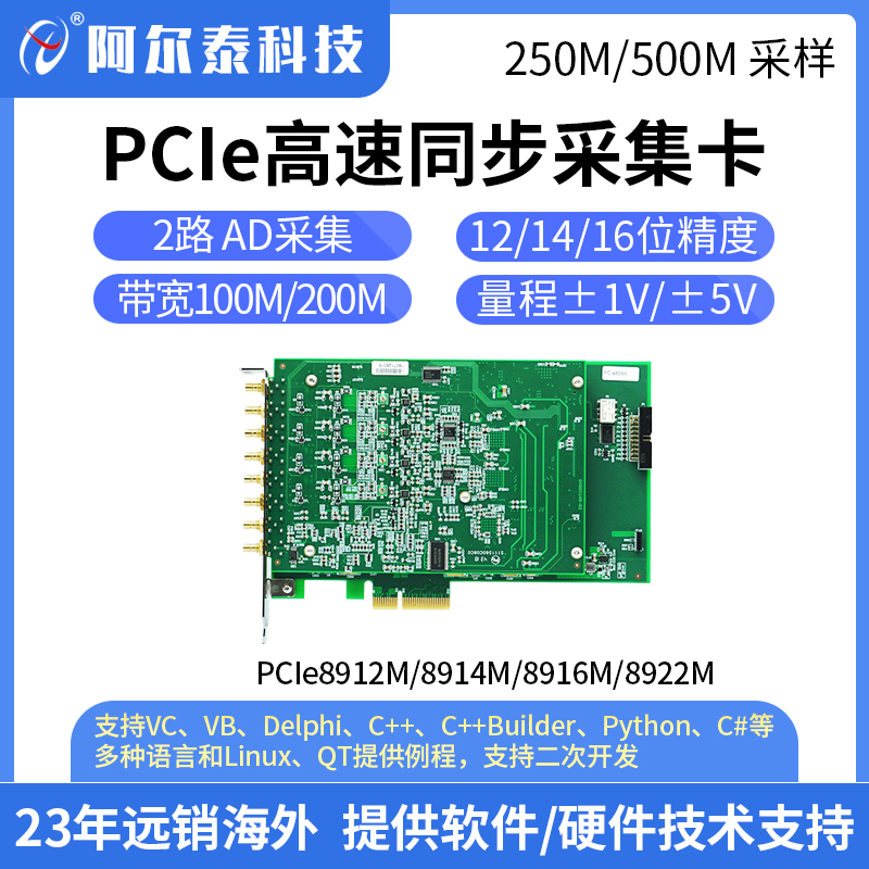 阿爾泰科技高速數據采集卡PCIe8912\/8914\/8916同步采集