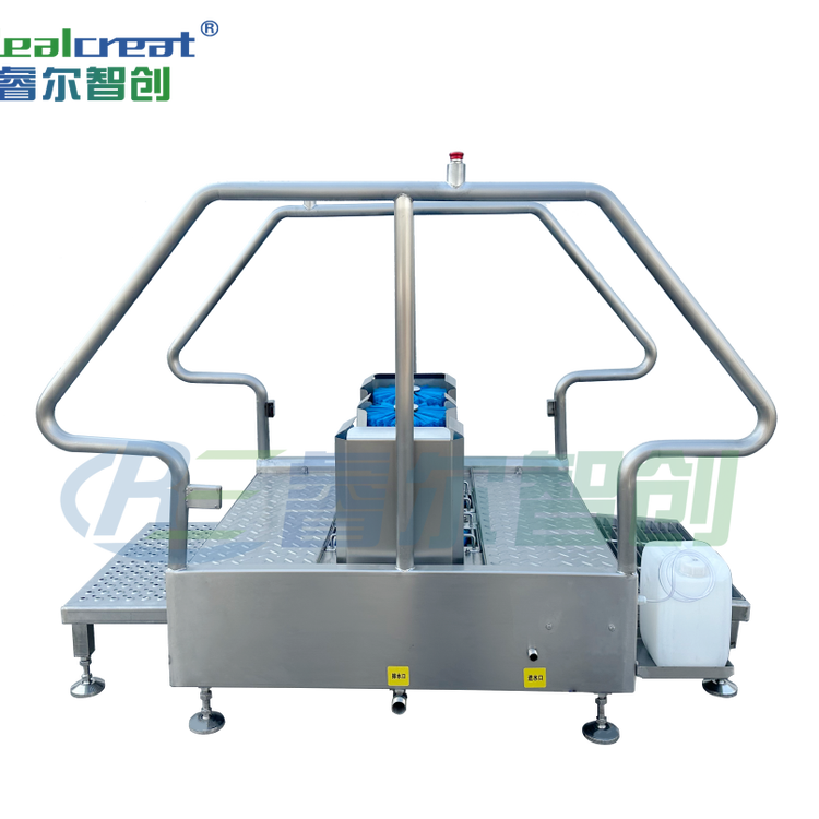 睿爾智創(chuàng)智能連續(xù)式304不銹鋼洗靴機工廠用可定制可噴砂