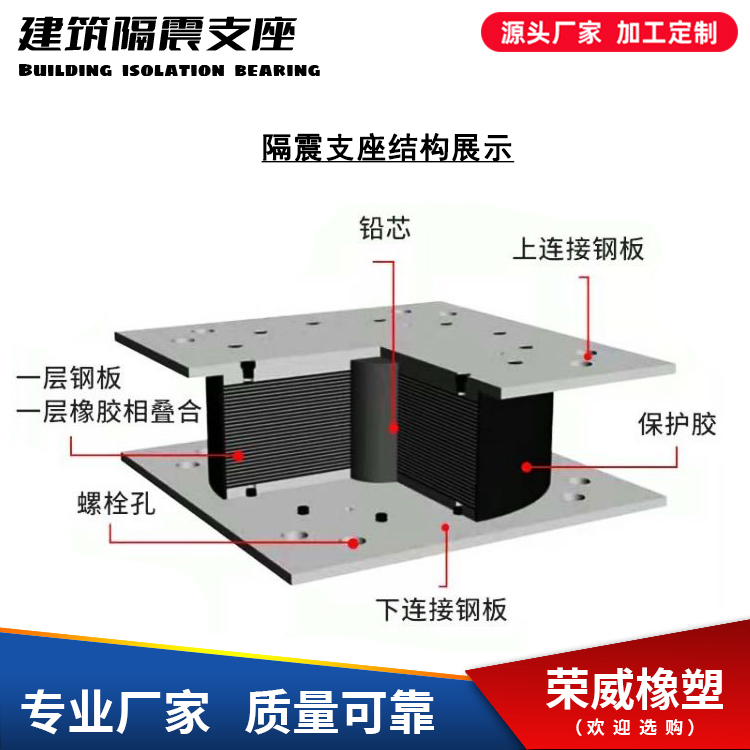 鋼結(jié)構(gòu)建筑隔震支座、抗震支架加工定制廠家LRB\/LNR隔震橡膠支座