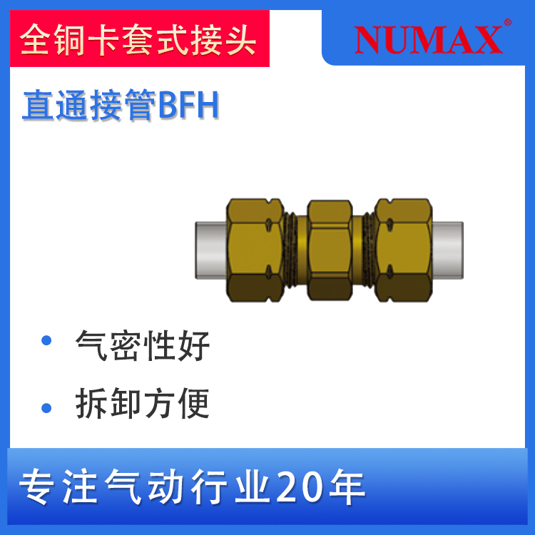 強(qiáng)實(shí)NUMAX氣動(dòng)嵌入式終端直通等徑卡套接頭BFH06-00