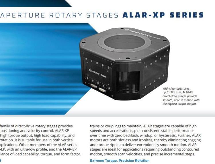 原裝進(jìn)口AerotechALAR-XP大孔徑旋轉(zhuǎn)定位平臺(tái)